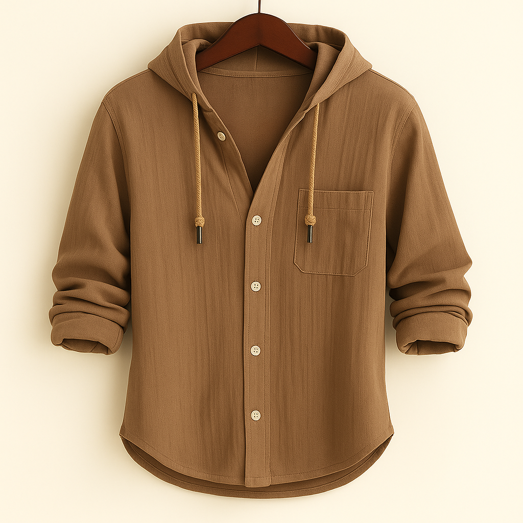 Luxury Soft Cotton Hooded Shirt
