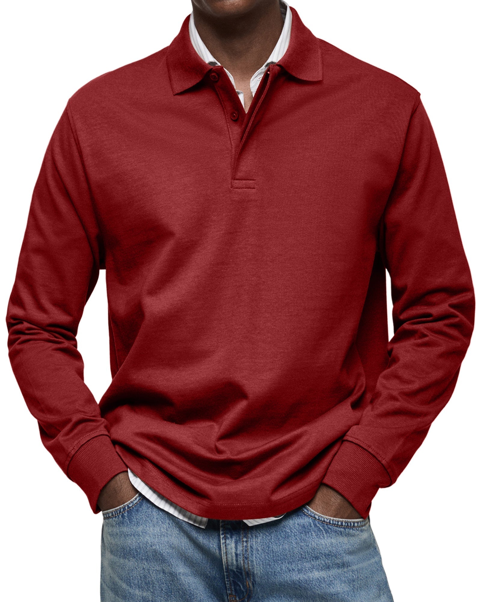 Luxury Long Sleeve Polo Shirt