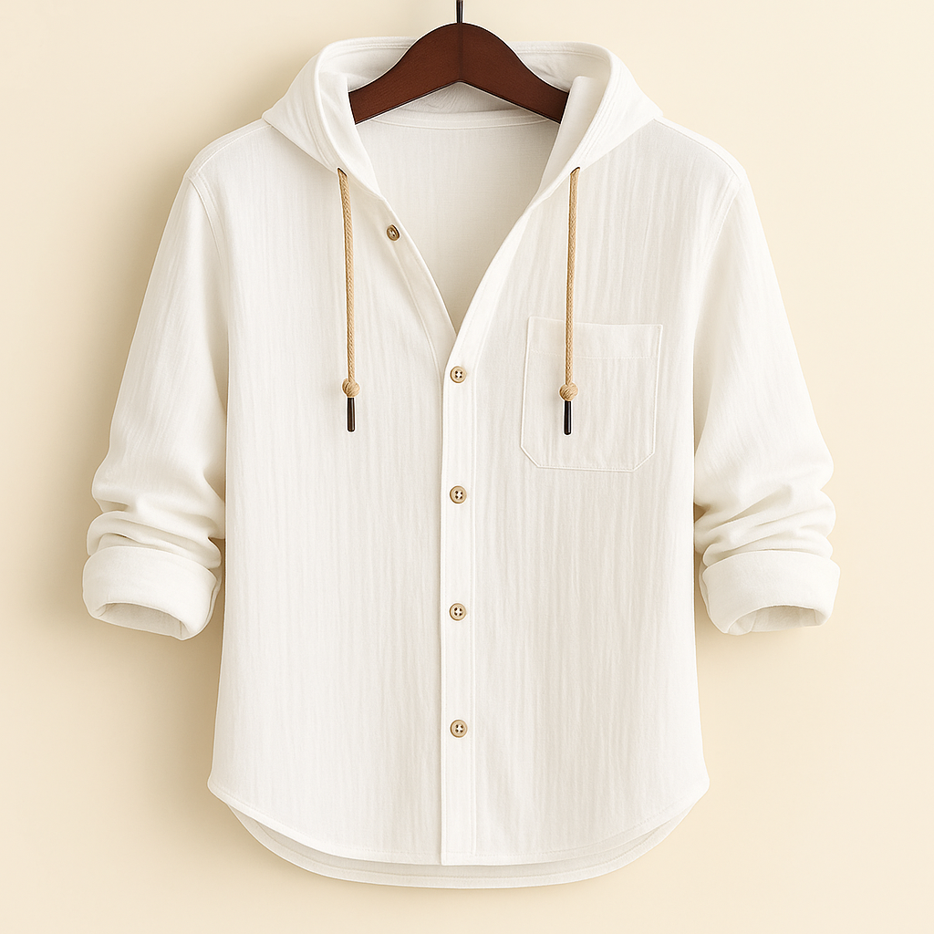 Luxury Soft Cotton Hooded Shirt