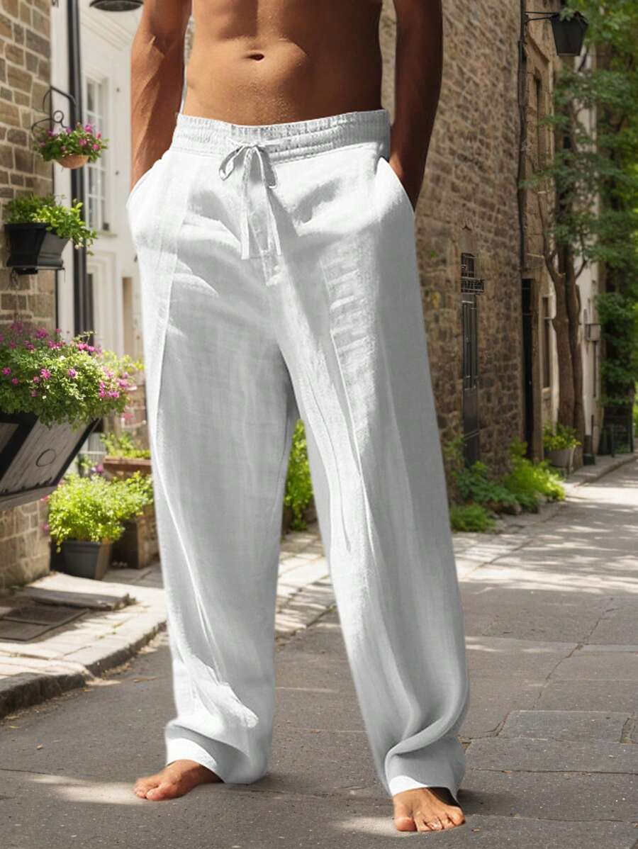 Lightweight Linen Drawstring Pants