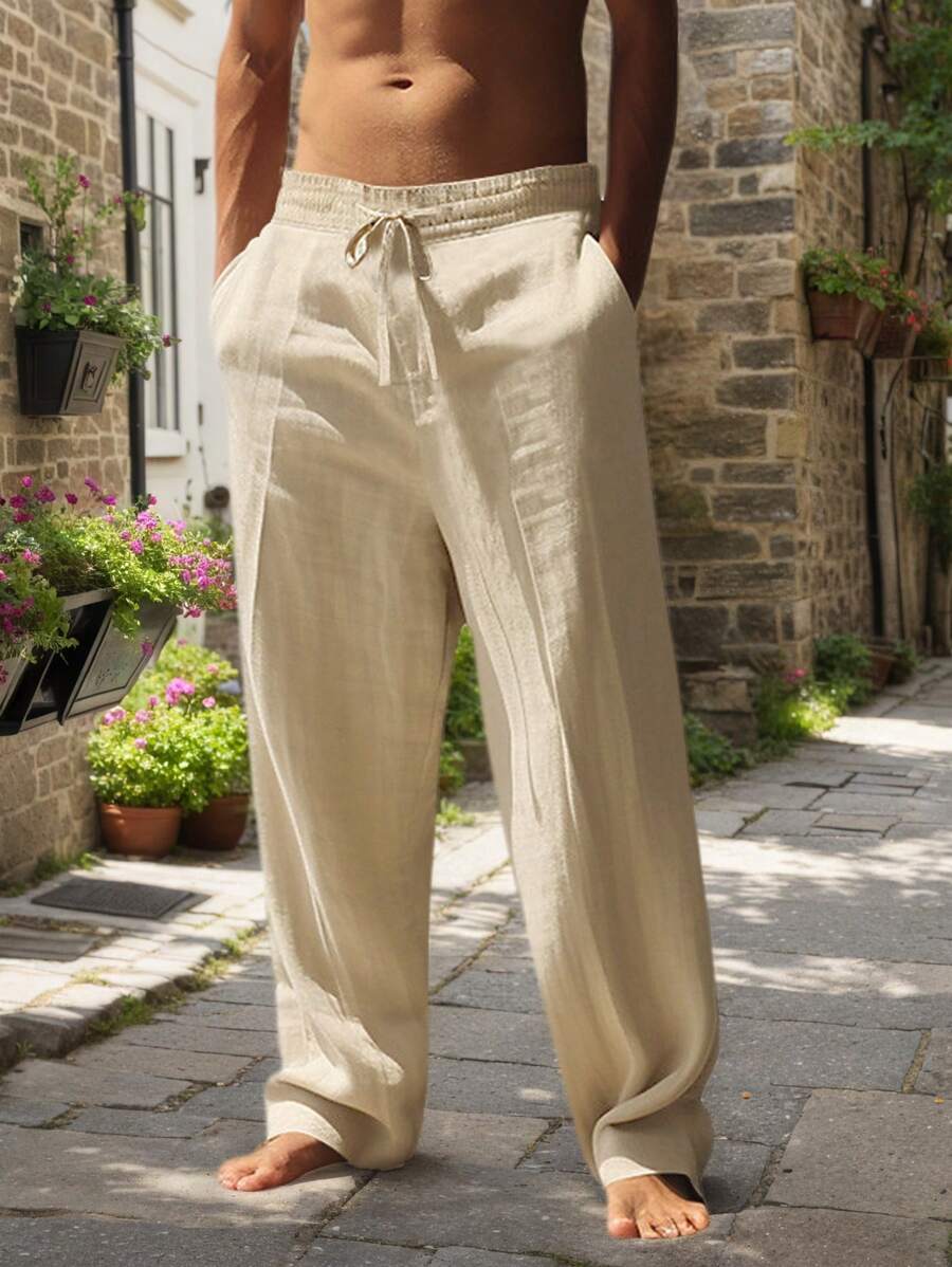 Lightweight Linen Drawstring Pants