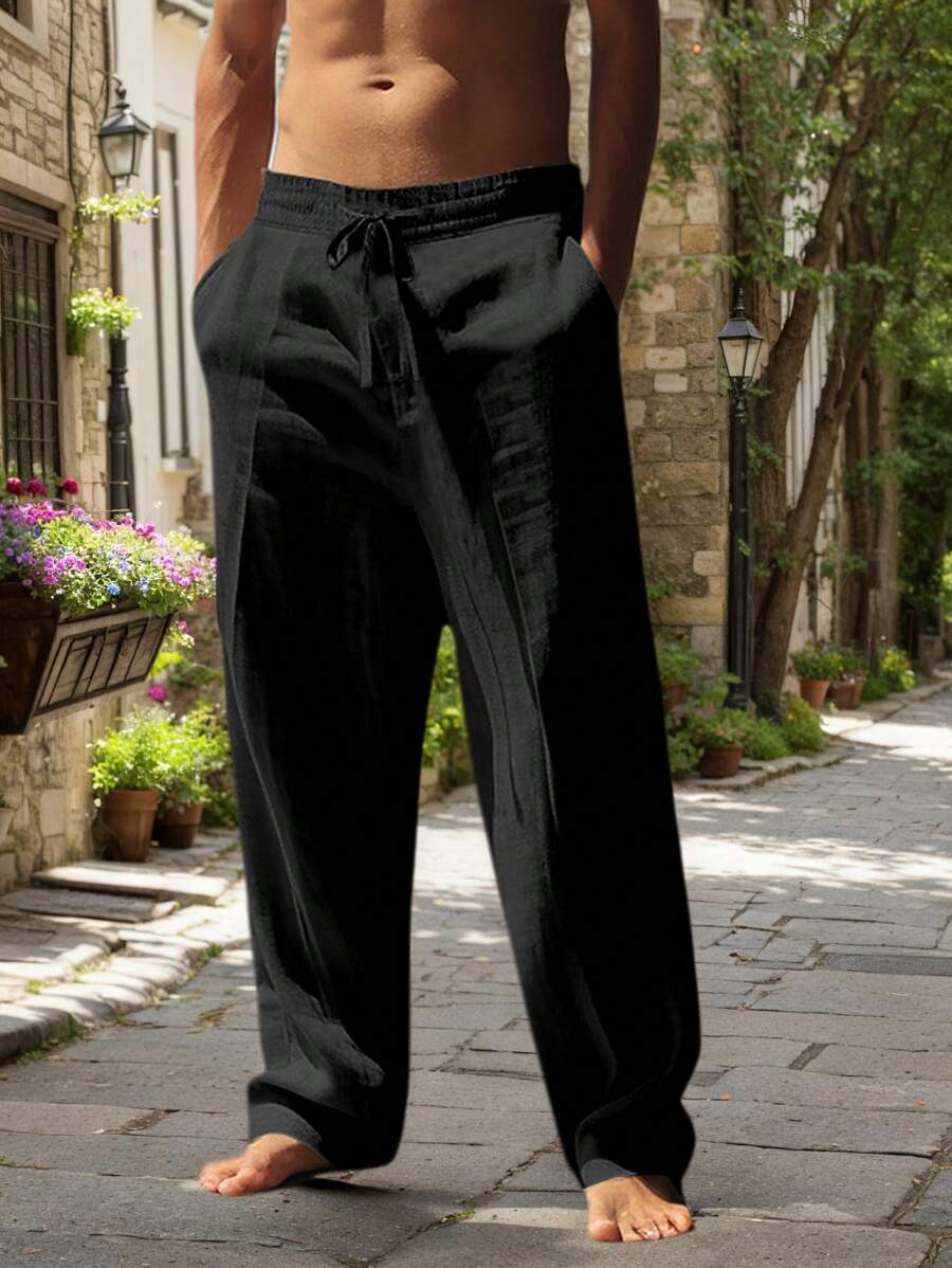 Lightweight Linen Drawstring Pants