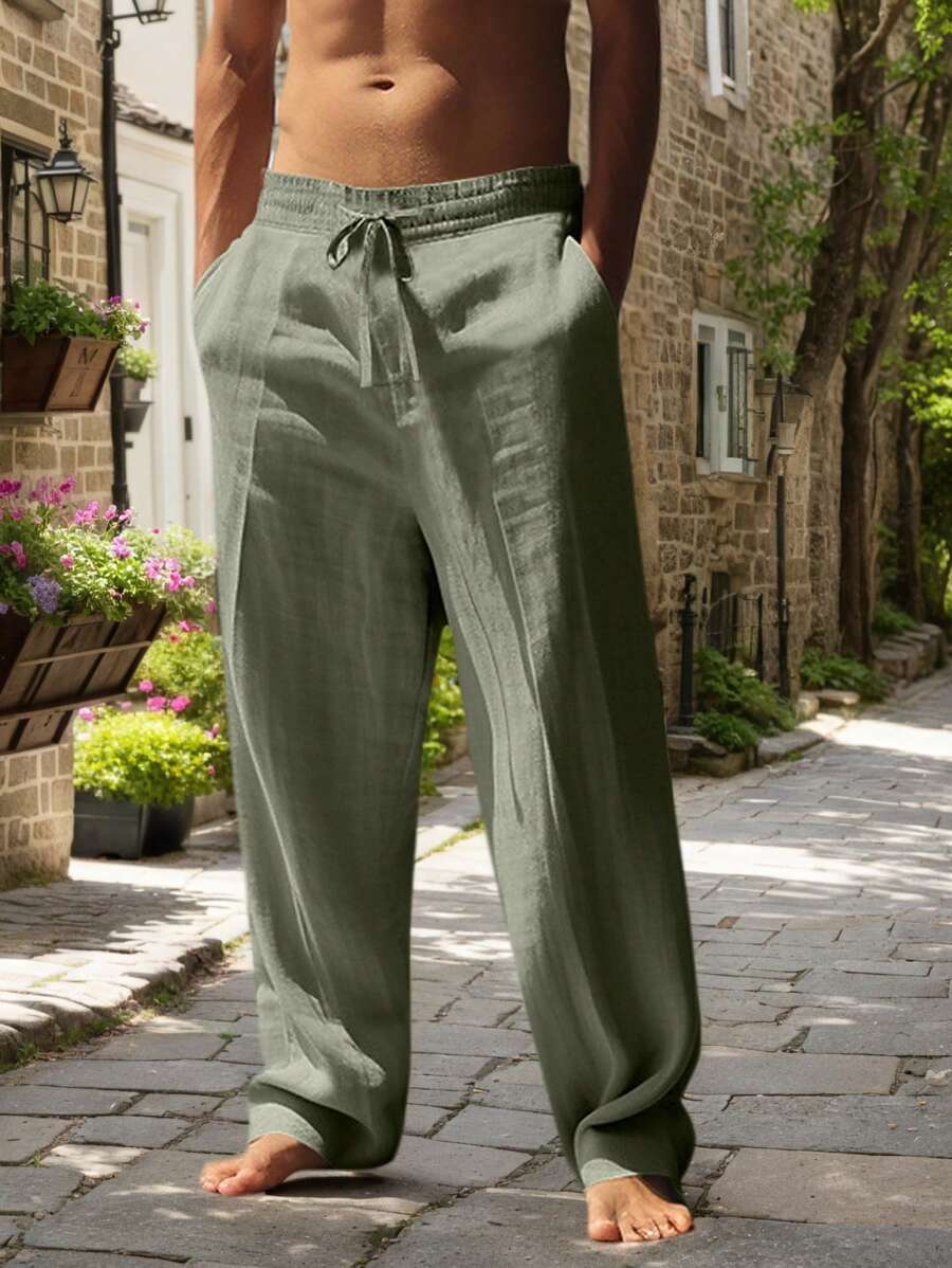 Lightweight Linen Drawstring Pants
