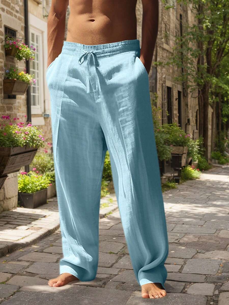 Lightweight Linen Drawstring Pants
