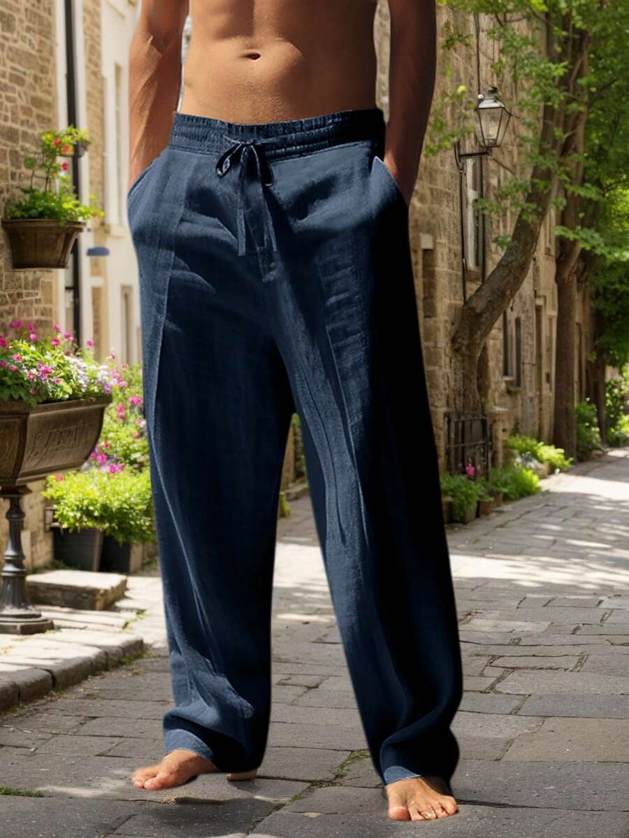 Lightweight Linen Drawstring Pants