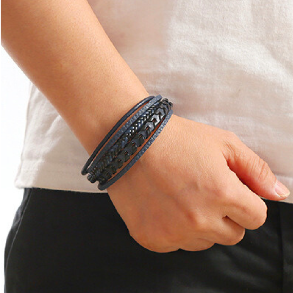 Premium Men's Leather Bracelet - Luxury Style