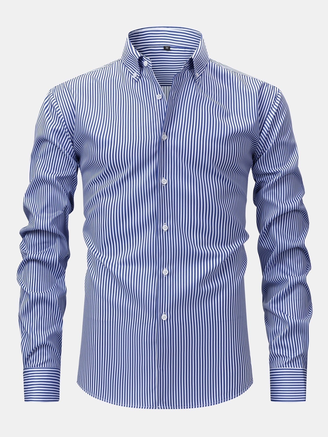Striped Long Sleeve Shirt with Buttons & Slim Fit Tapered Pants