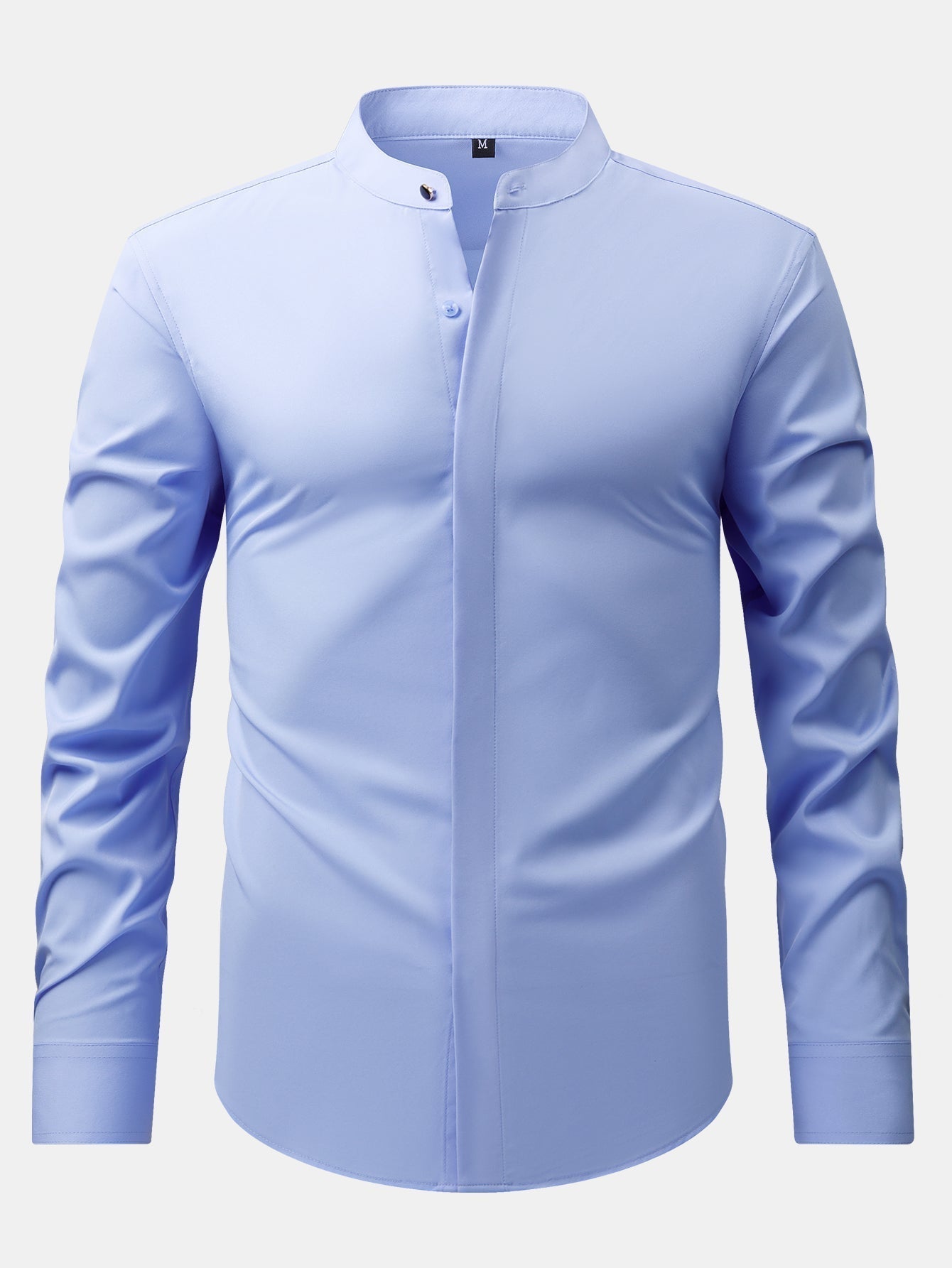 High Neck Shirt & Slim Fit Flared Leg Trousers