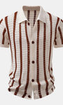 Striped Shirt Featuring Mesh Eyelet Details