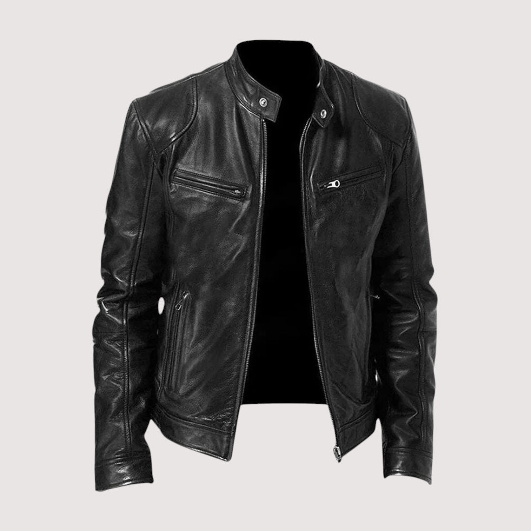 Luxury Men's Leather Jacket: Elegant High-End Style
