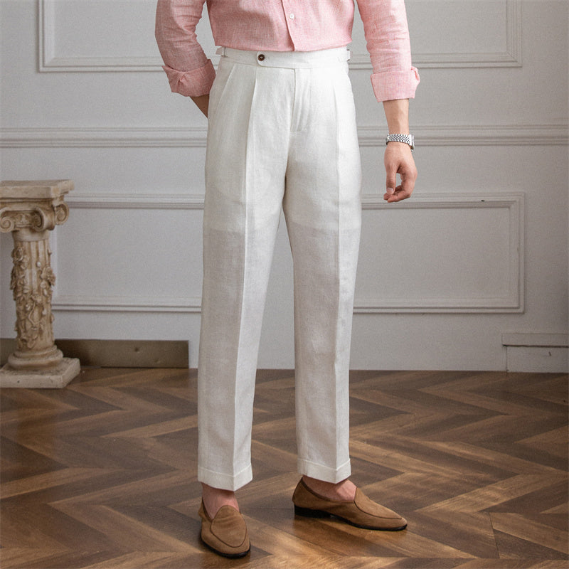 St. Barts | Pleated Linen Trousers