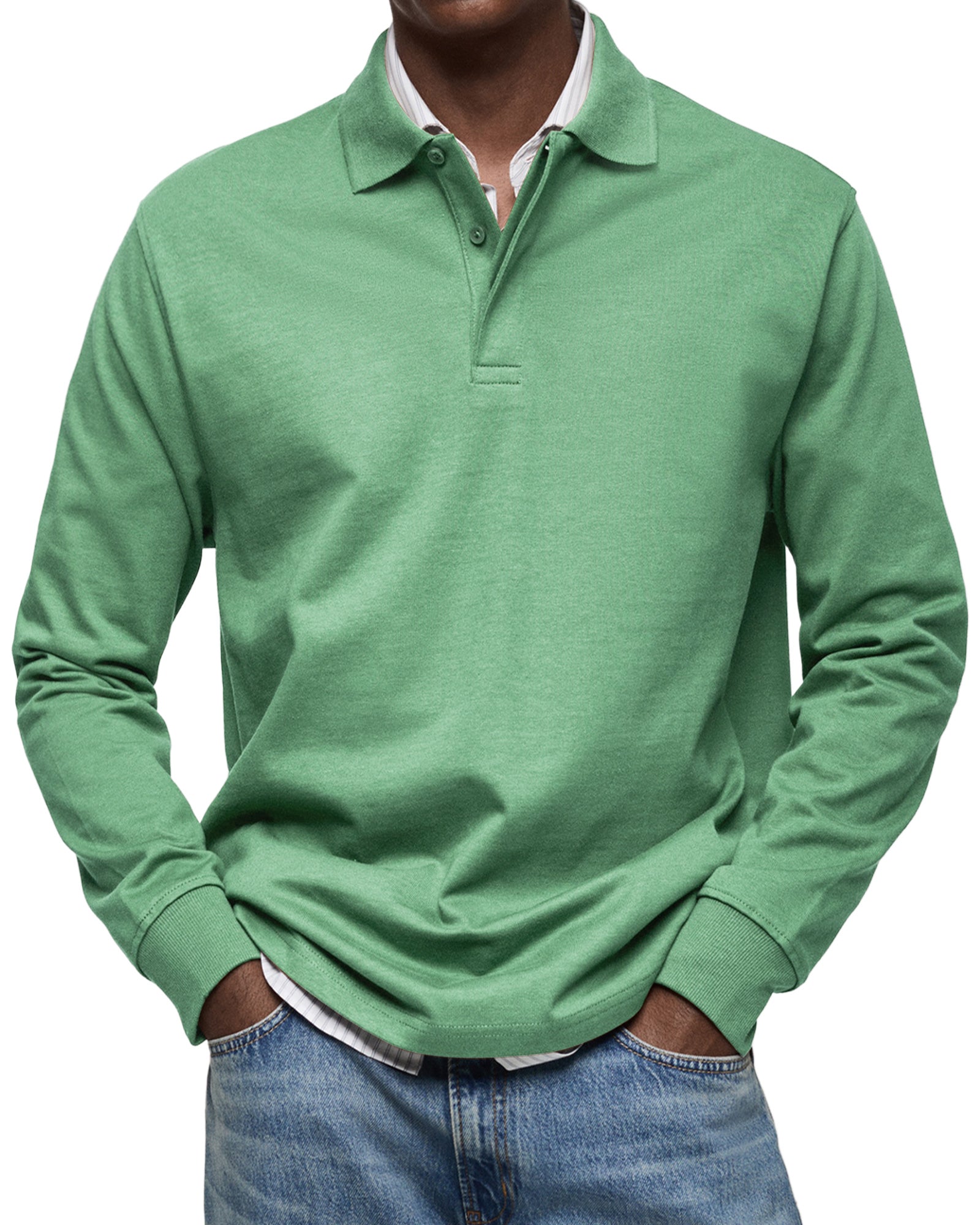 Luxury Long Sleeve Polo Shirt