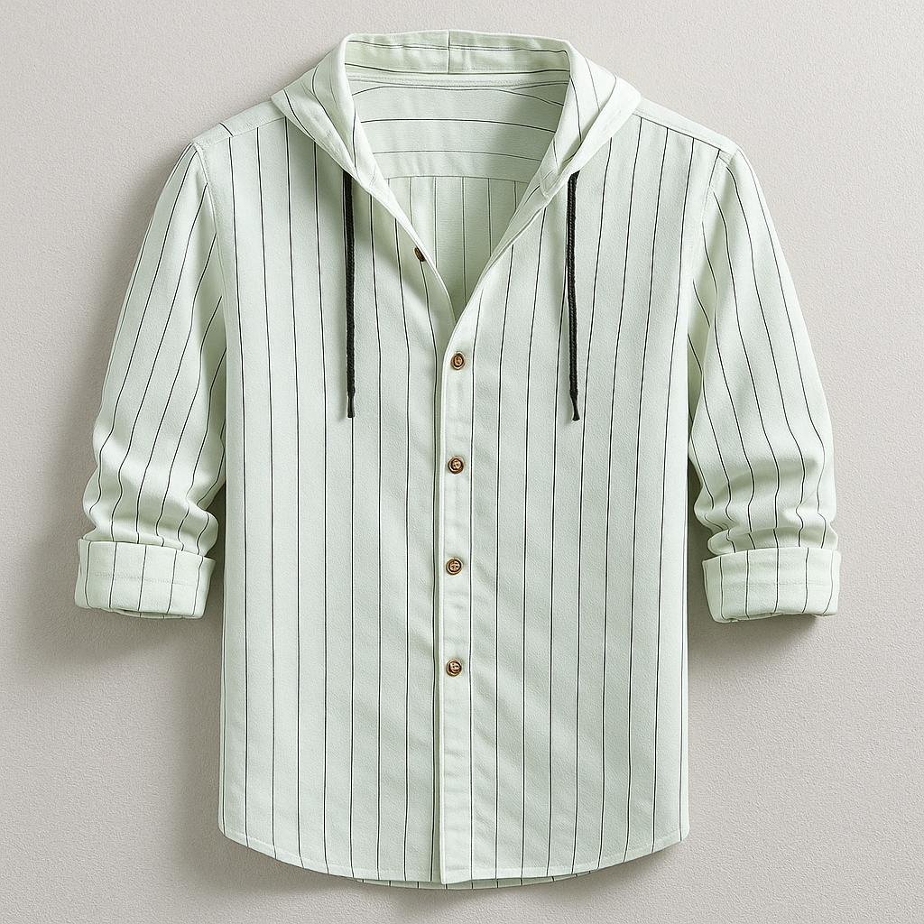 Luxury Striped Hooded Shirt