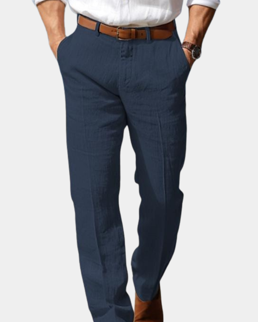 Premium Luxury Men's Linen Pants with Belt Loops