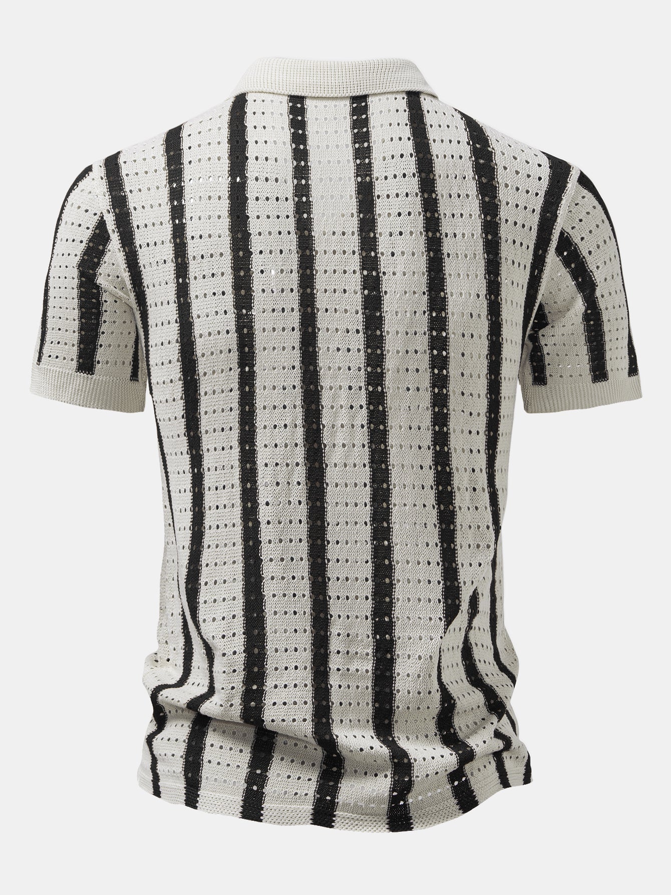 Striped Shirt Featuring Mesh Eyelet Details