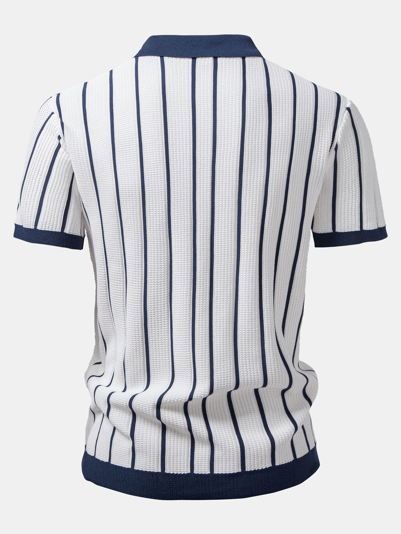 Button-Up Striped Knit Shirt