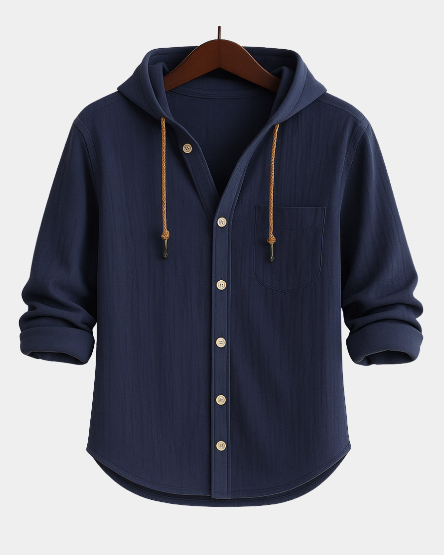 Luxury Soft Cotton Hooded Shirt