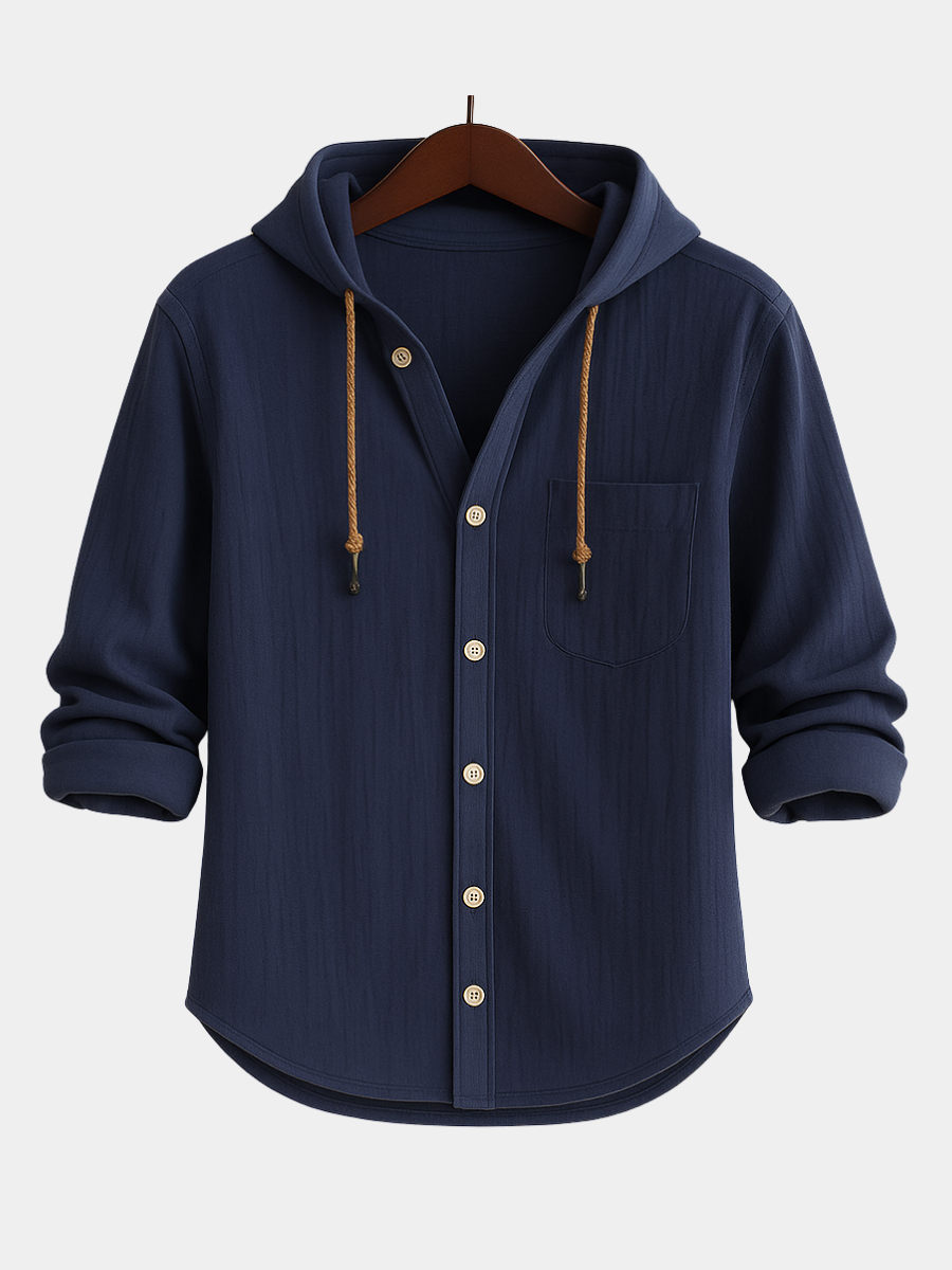 Luxury Soft Cotton Hooded Shirt