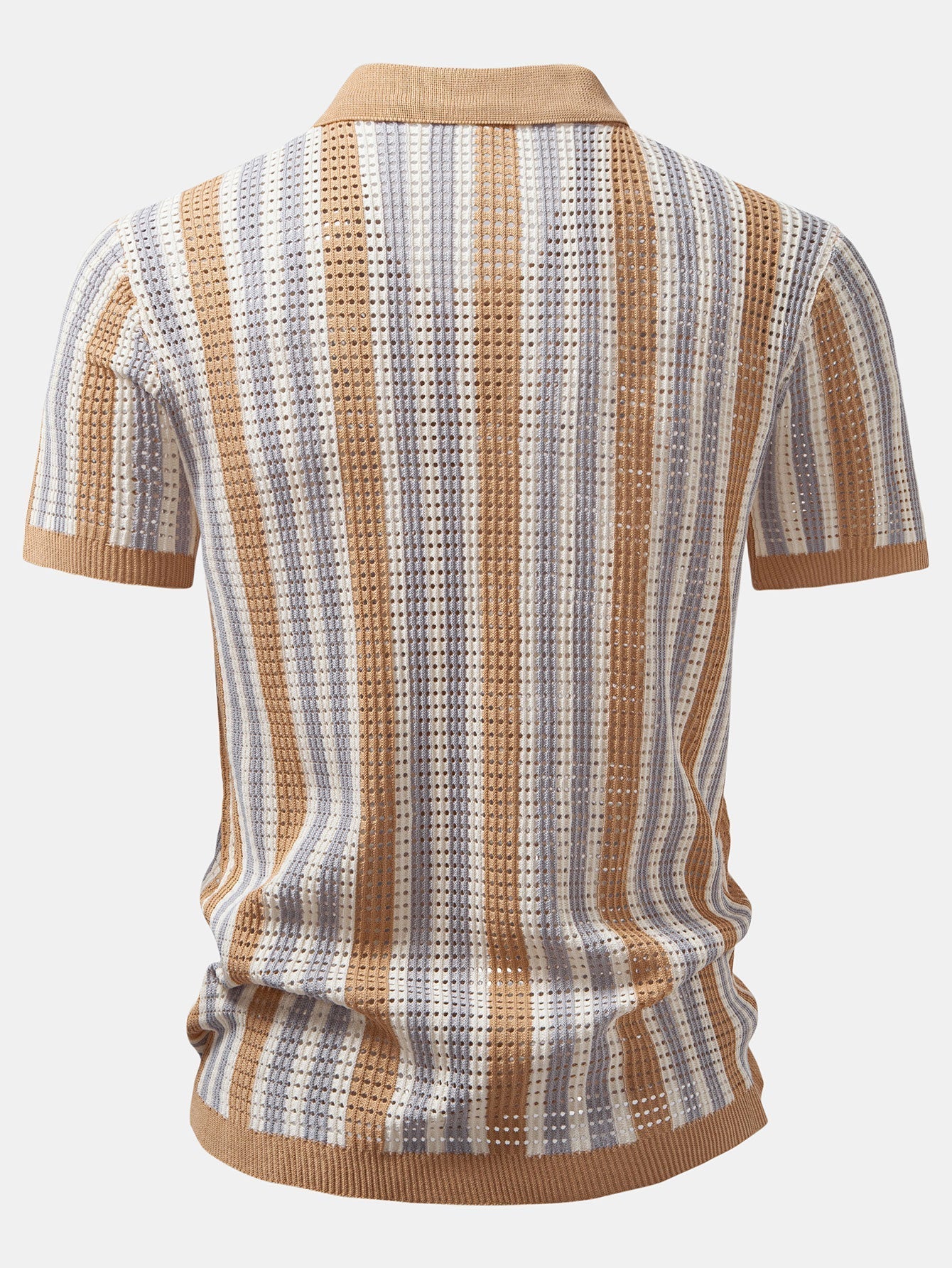 Striped Shirt Featuring Crochet Eyelet Details