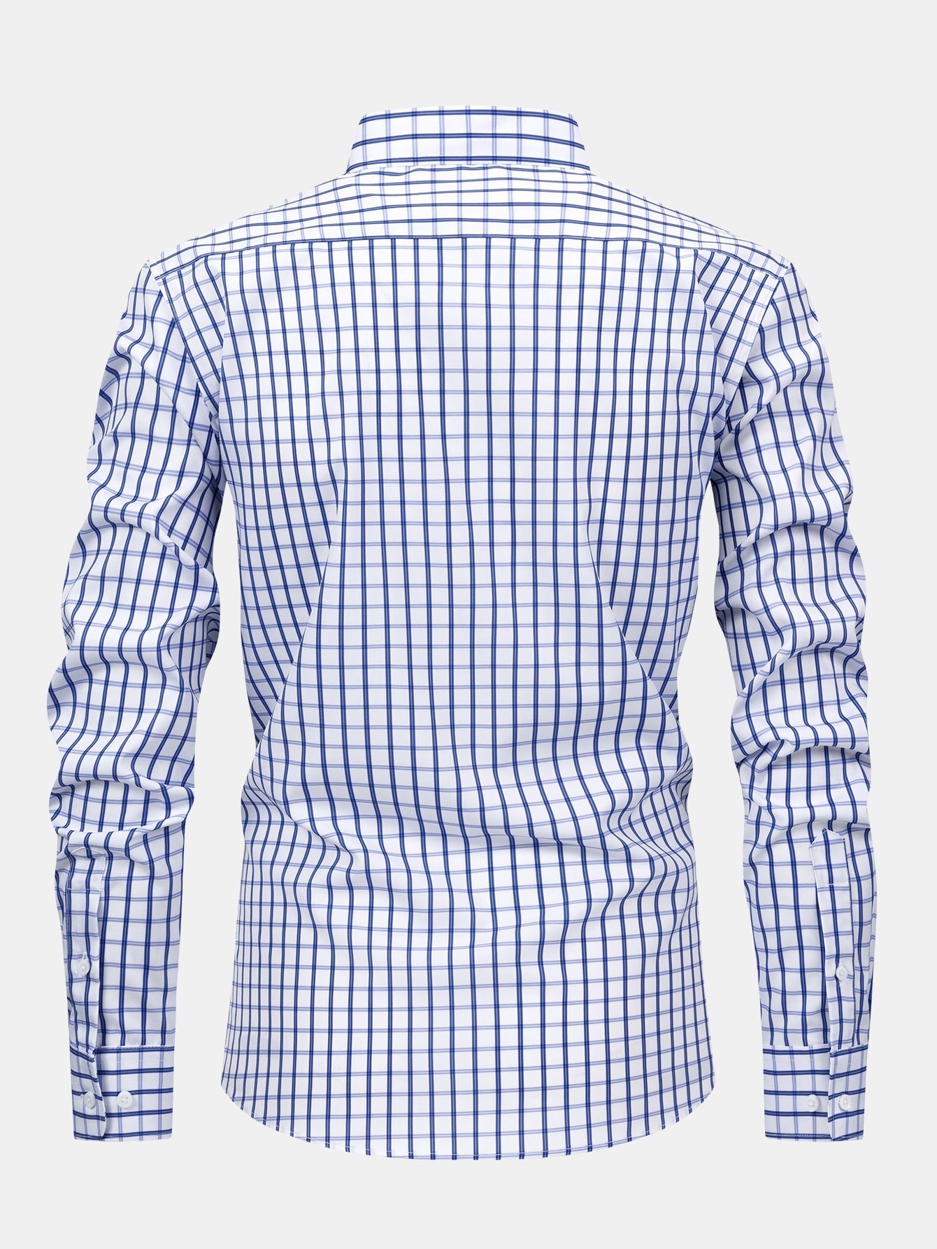 Button-Up Long Sleeve Checked Shirt