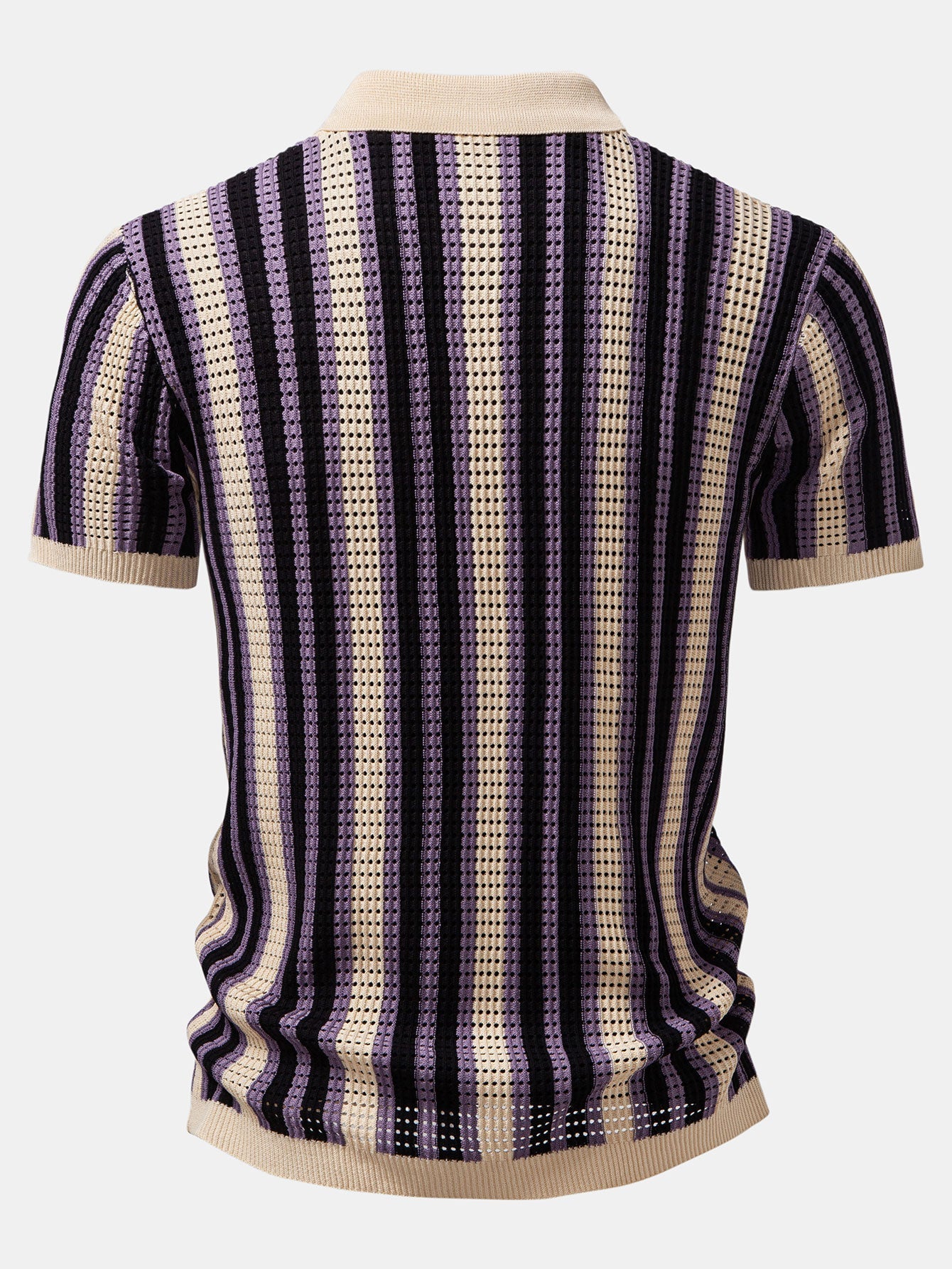 Striped Shirt Featuring Crochet Eyelet Details