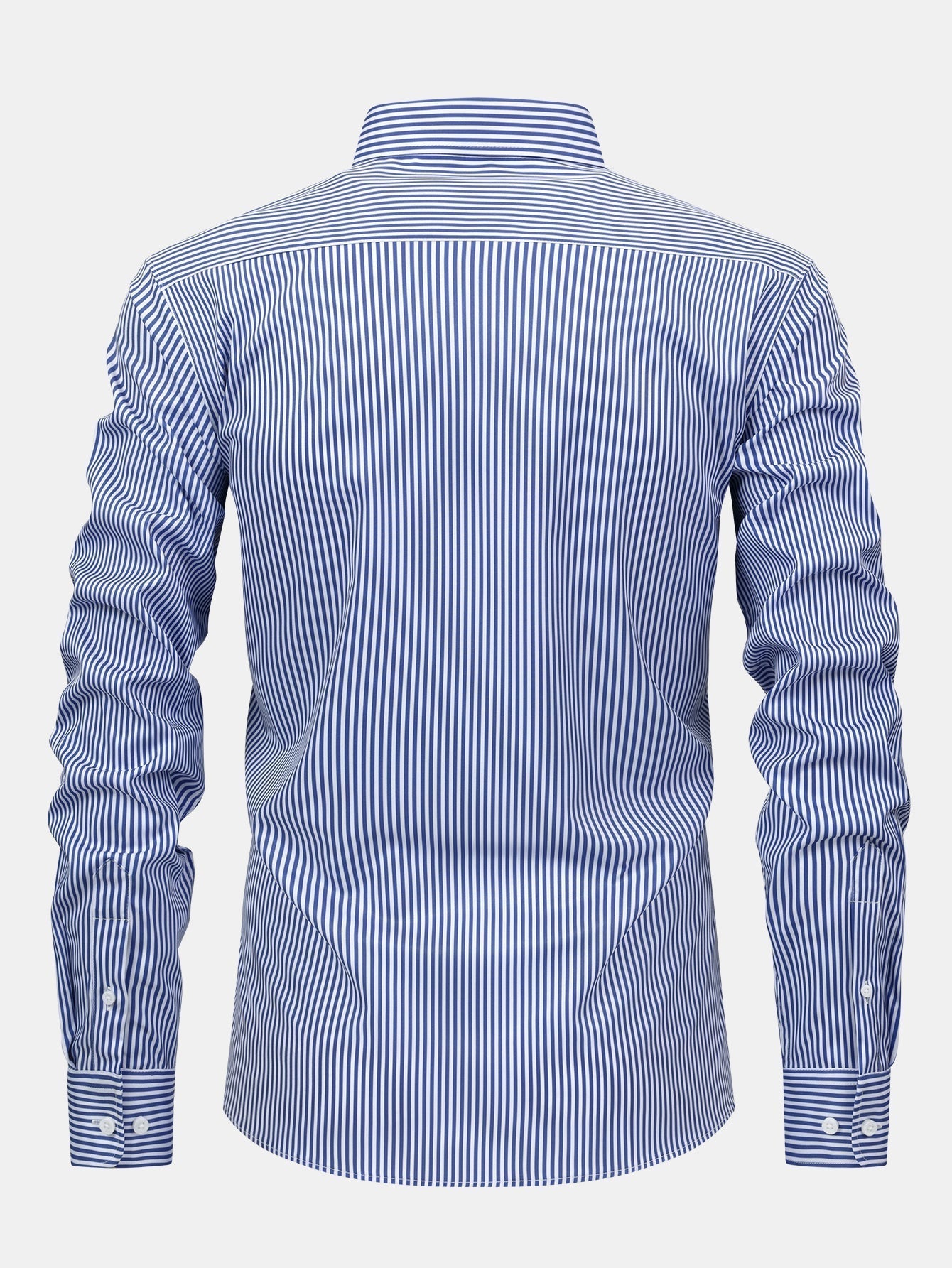 Button-Up Long Sleeve Striped Shirt with Slim Fit Tapered Pants