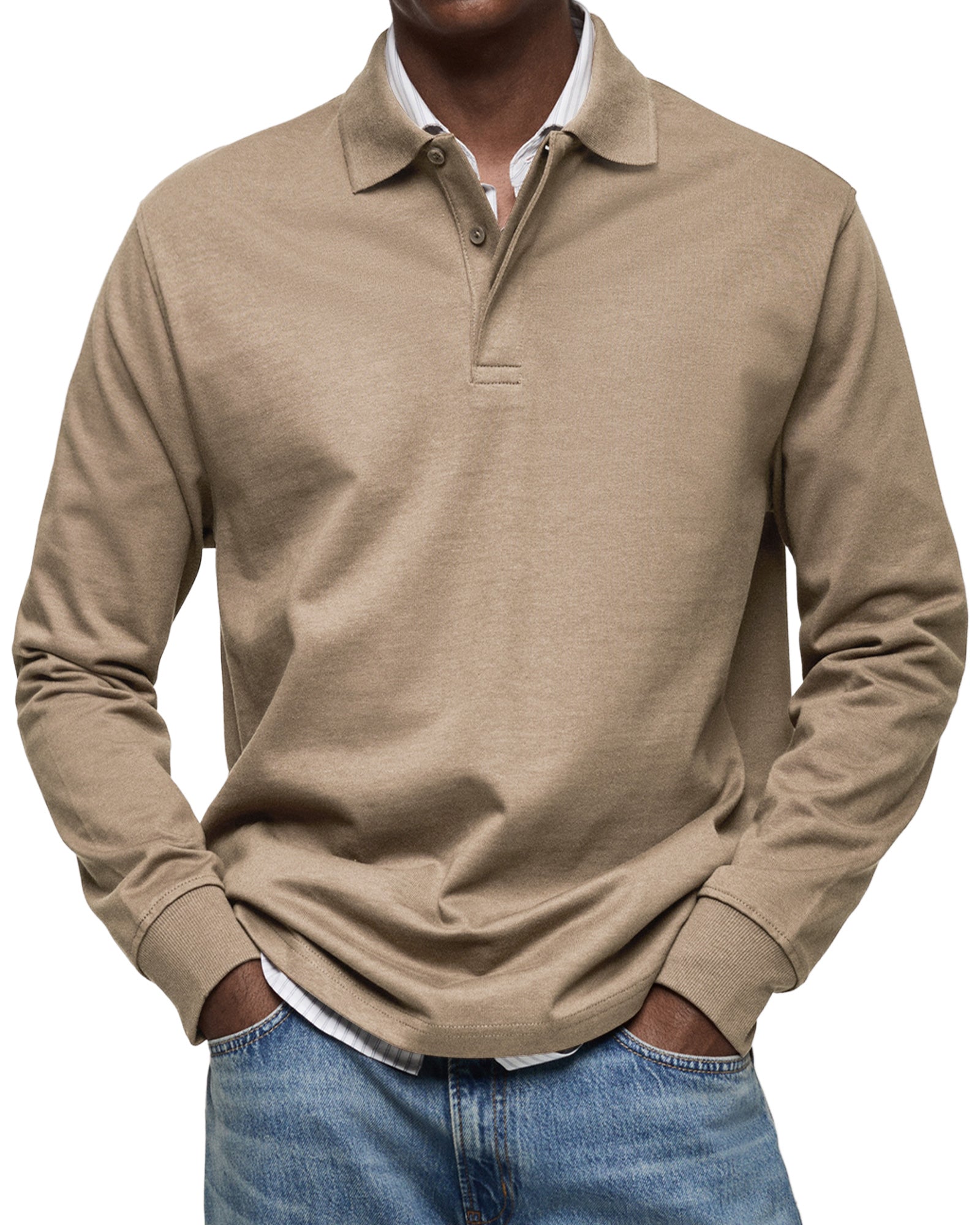 Luxury Long Sleeve Polo Shirt