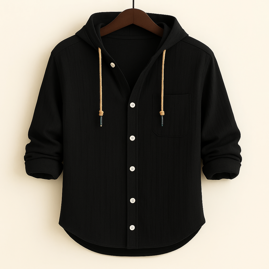 Luxury Soft Cotton Hooded Shirt