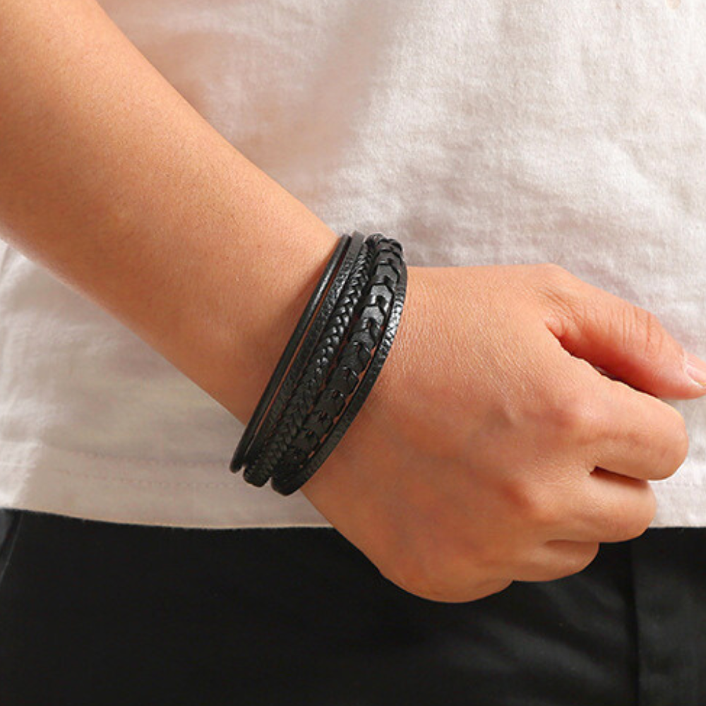 Premium Men's Leather Bracelet - Luxury Style