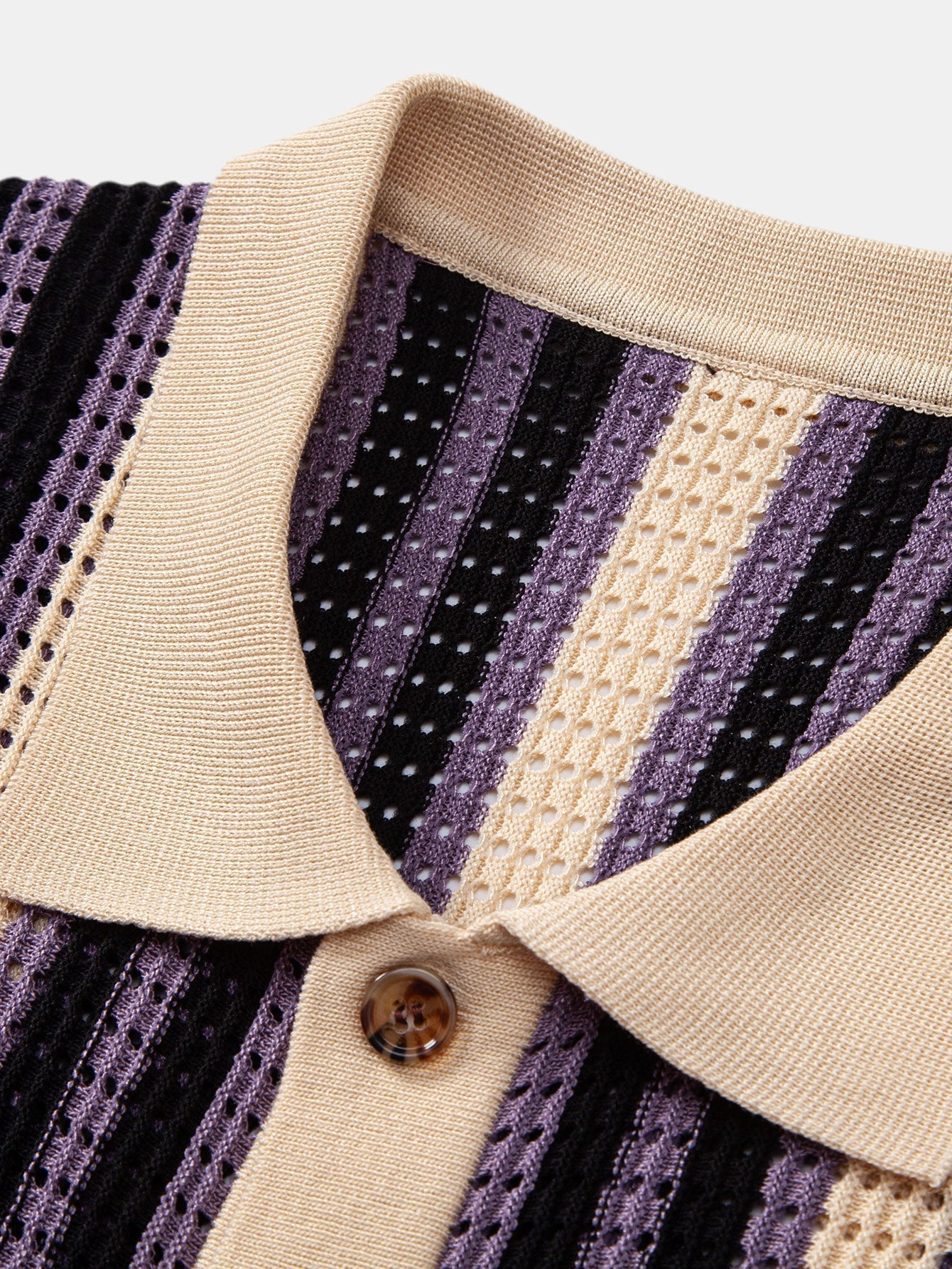 Striped Shirt Featuring Crochet Eyelet Details