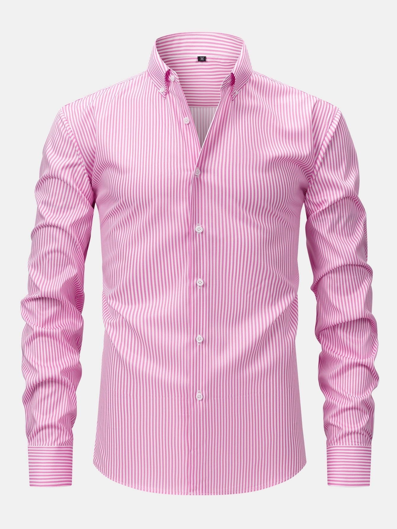 Striped Long Sleeve Shirt with Buttons & Slim Fit Tapered Pants