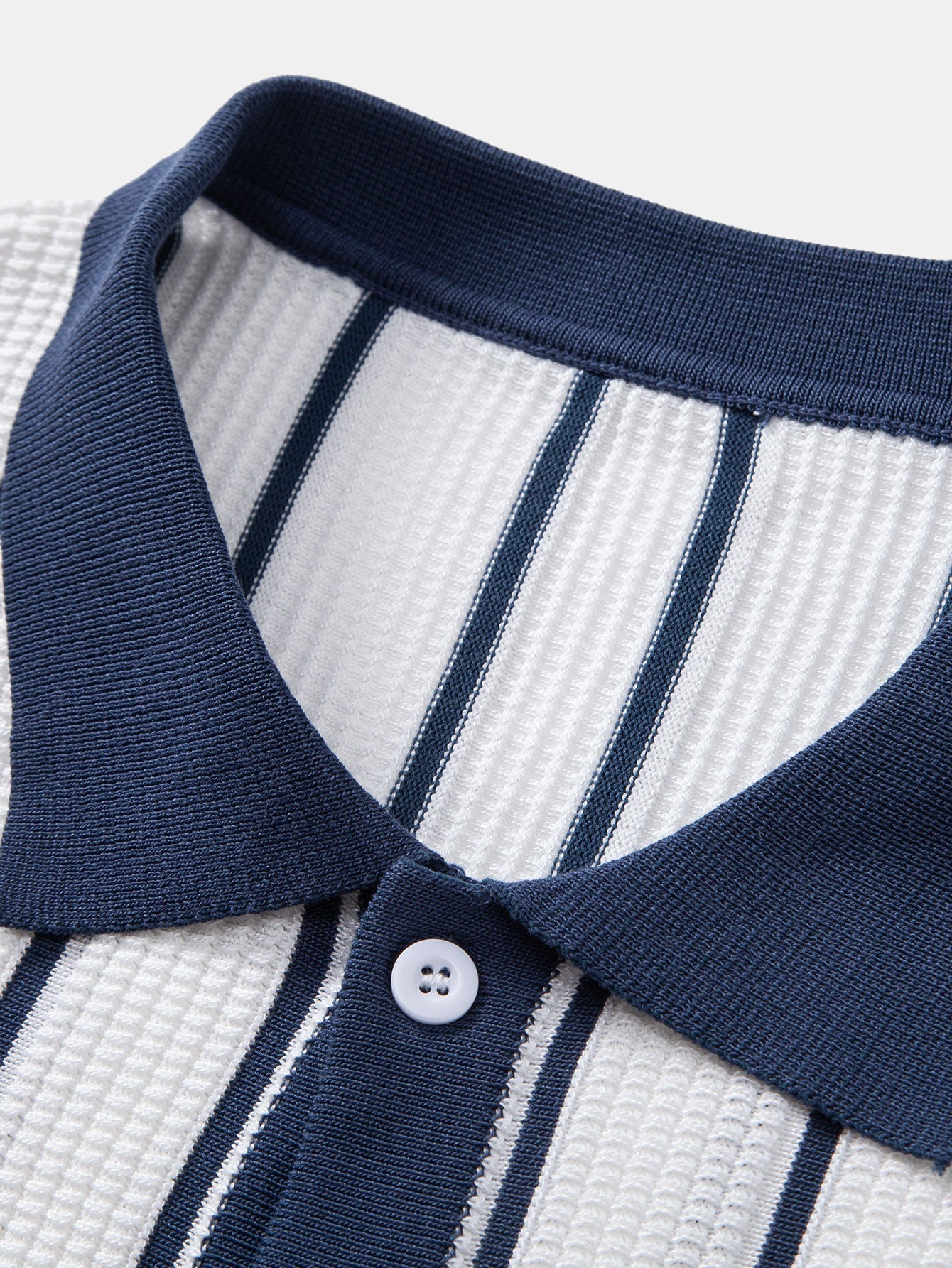 Button-Up Striped Knit Shirt