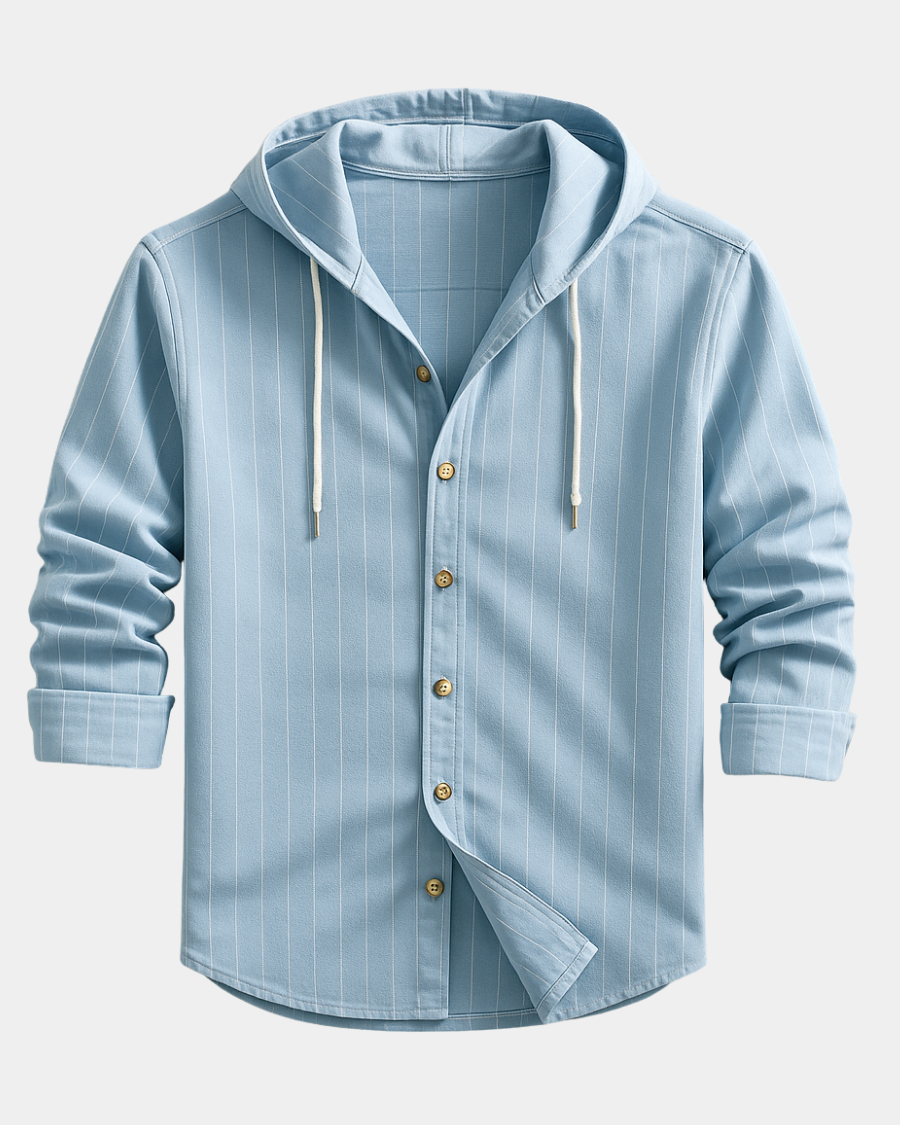 Luxury Striped Hooded Shirt