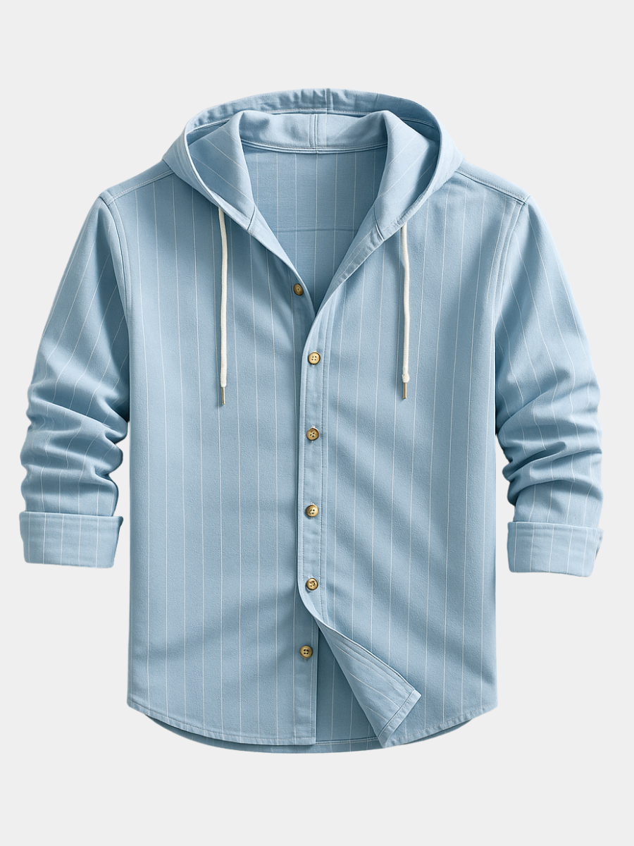 Luxury Striped Hooded Shirt