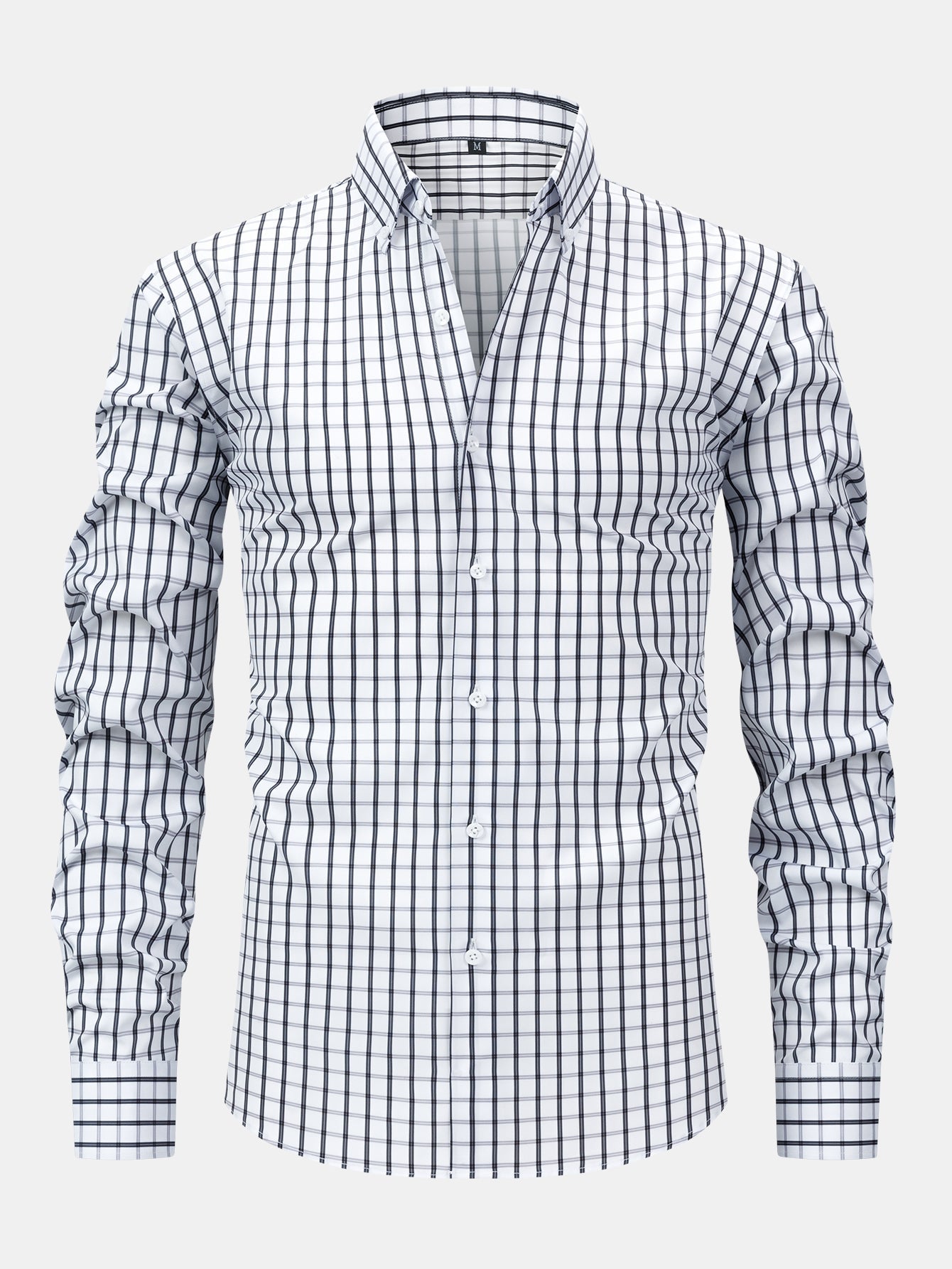 Checked Long Sleeve Shirt with Buttons & Slim Fit Narrow Leg Pants