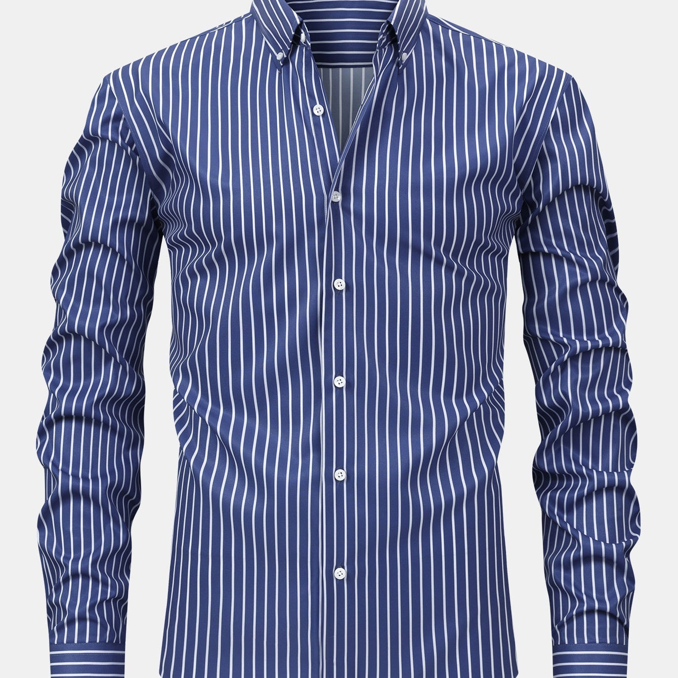 Button-Up Long Sleeve Striped Shirt