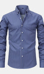 Button-Up Long Sleeve Striped Shirt