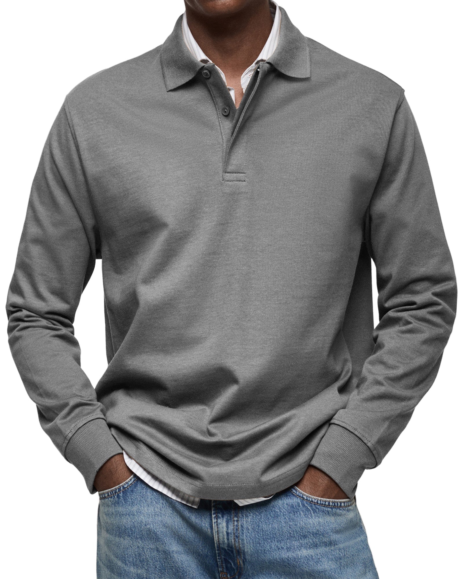 Luxury Long Sleeve Polo Shirt