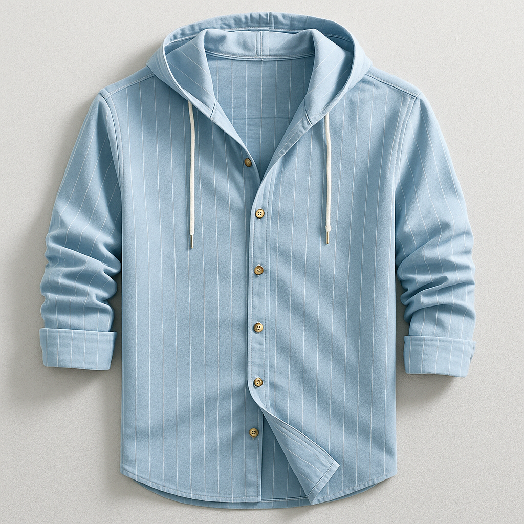 Luxury Striped Hooded Shirt