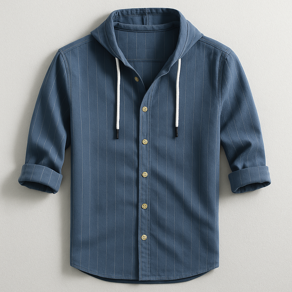 Luxury Striped Hooded Shirt
