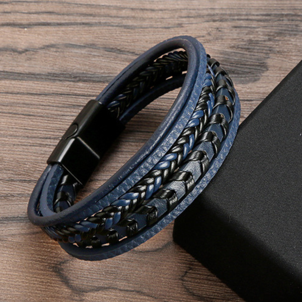 Premium Men's Leather Bracelet - Luxury Style