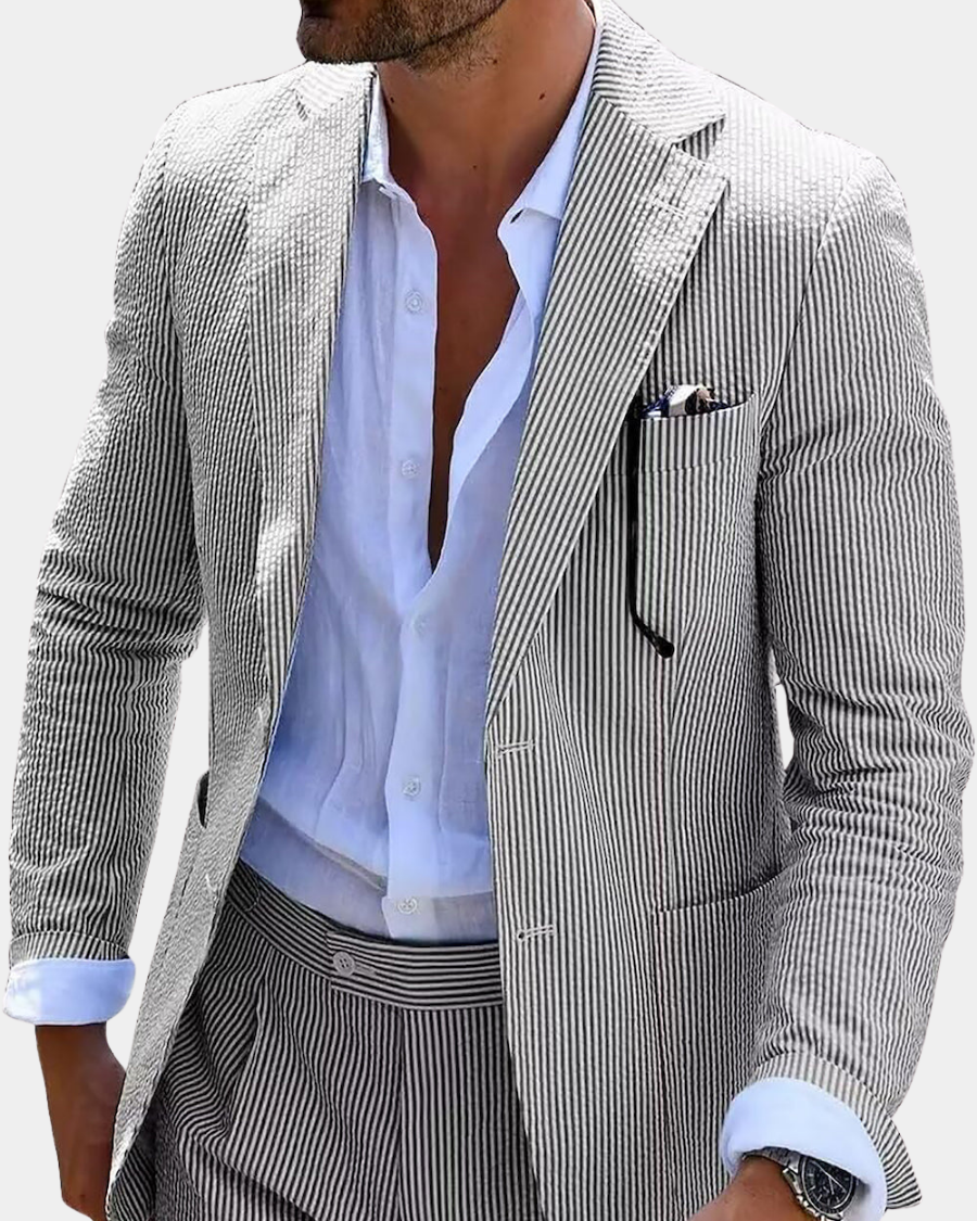 Striped Summer Suit Set (Pants & Jacket)