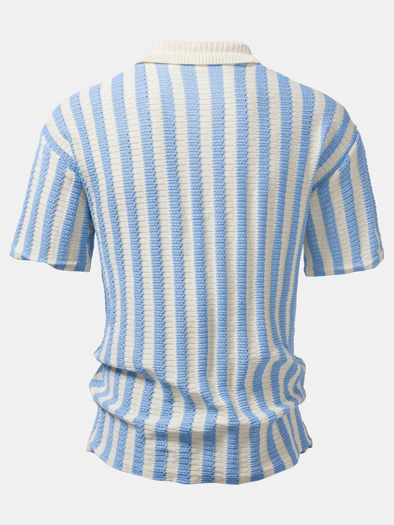 Gradient Striped Shoulder Shirt & Straight-Leg Linen Pants