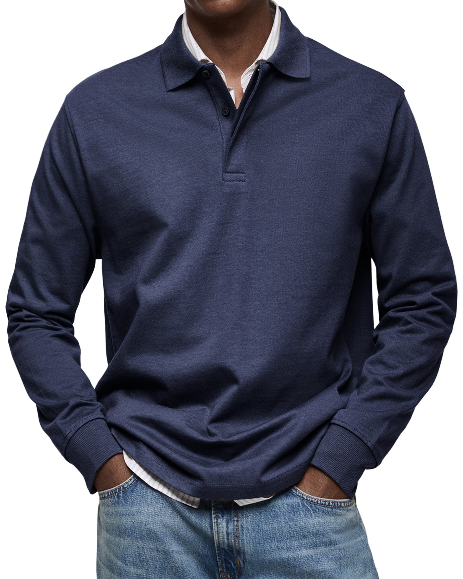 Luxury Long Sleeve Polo Shirt