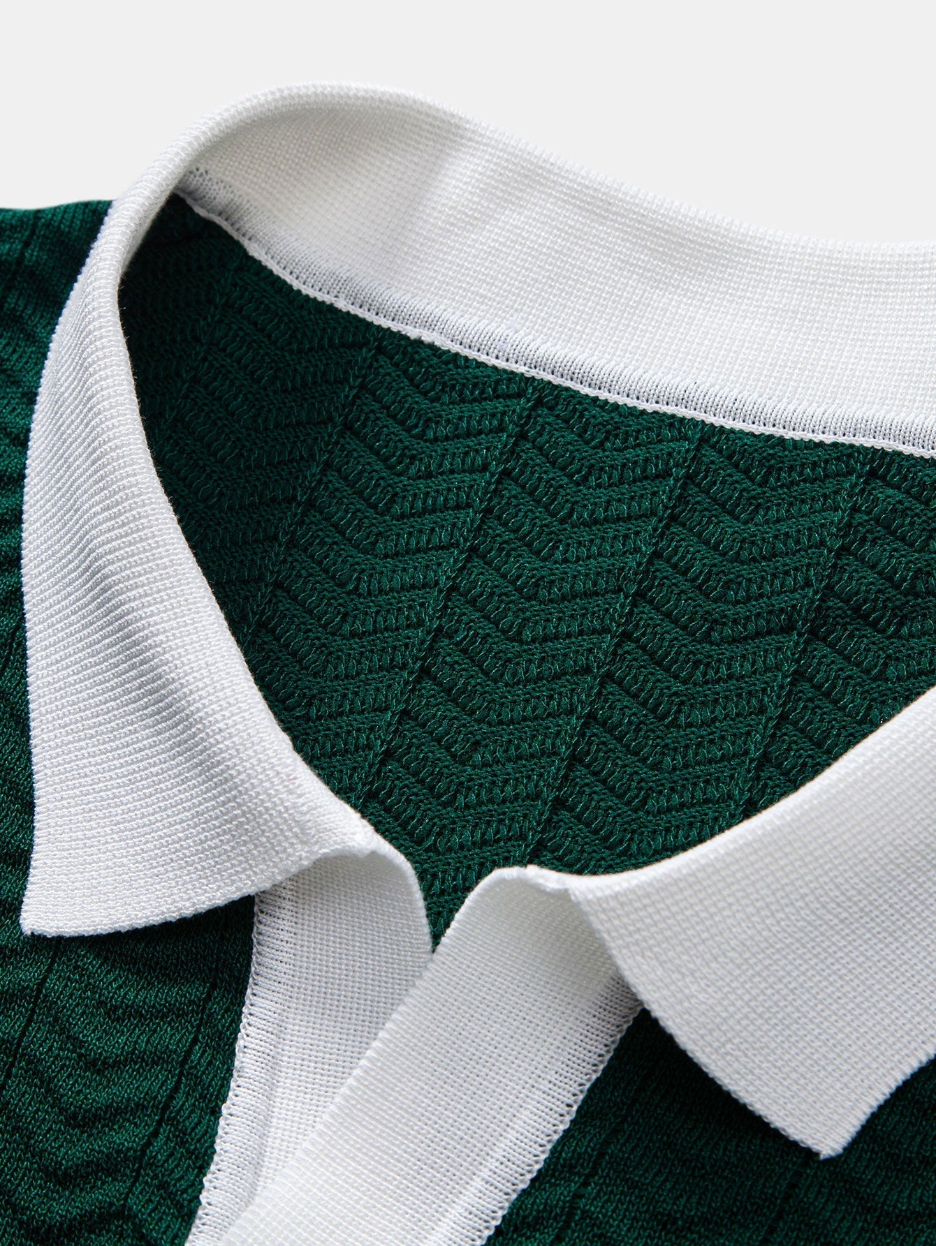 Textured Knit Polo with Slim Fit Trousers