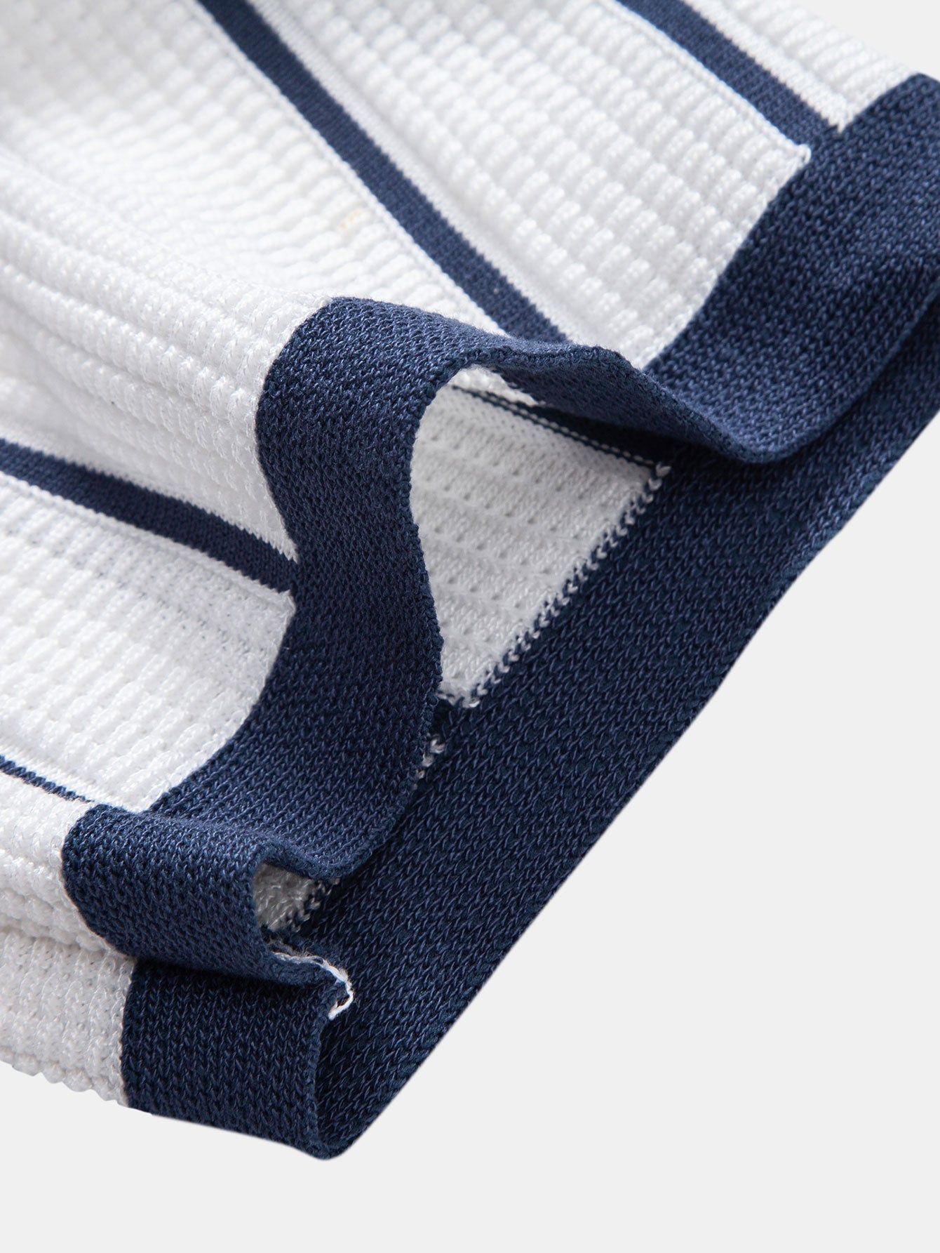 Striped Knit Button-Up Shirt & Straight-Leg Linen Trousers