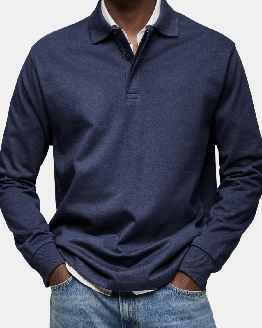 Luxury Long Sleeve Polo Shirt