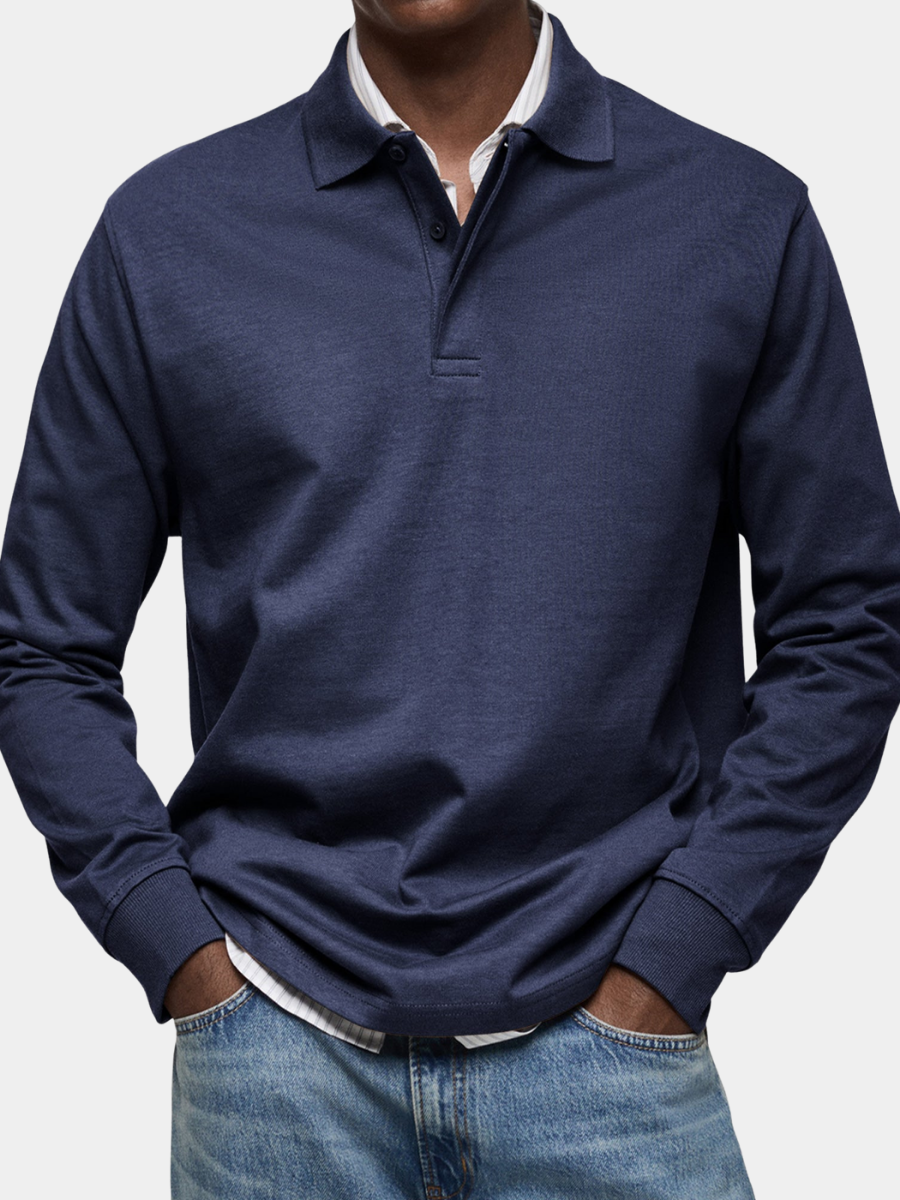 Luxury Long Sleeve Polo Shirt
