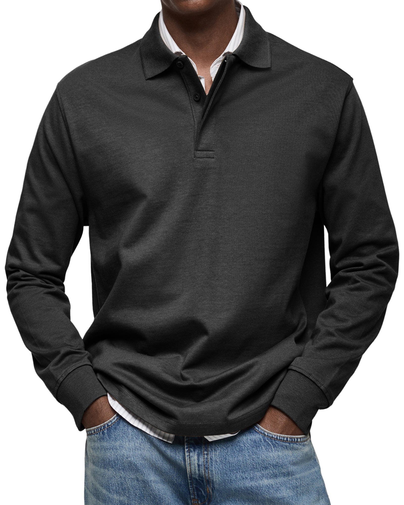 Luxury Long Sleeve Polo Shirt