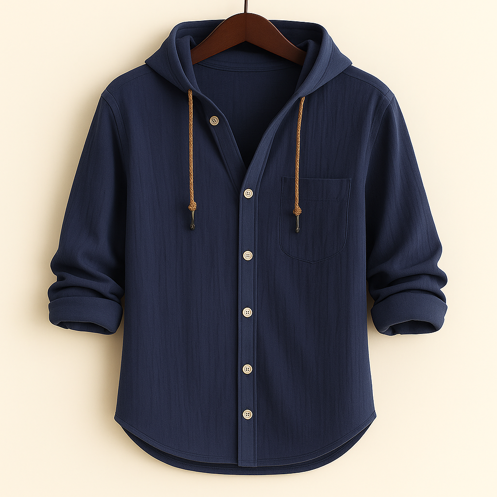 Luxury Soft Cotton Hooded Shirt